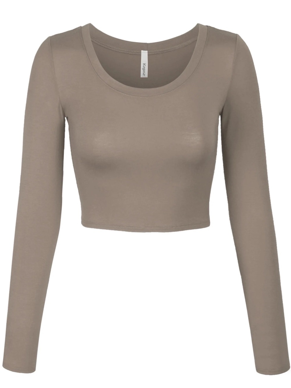 H&M Women's Long Sleeve Scoop Neck Top - Beige
